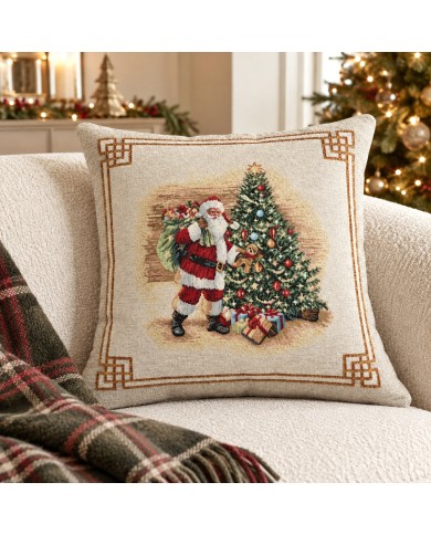 Fodera cuscino arredo Natale in gobelin 45x45 Vingi ricami Cristal Gift