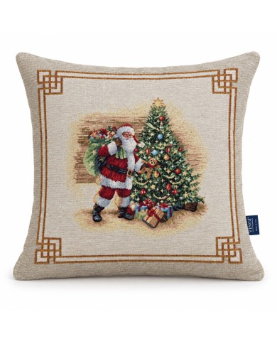 Fodera cuscino arredo Natale in gobelin 45x45 Vingi ricami Cristal Gift