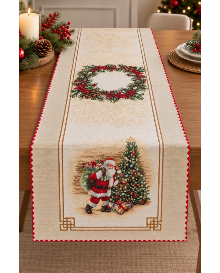Runner in gobelin 45x140 Natale Vingi Ricami Gift