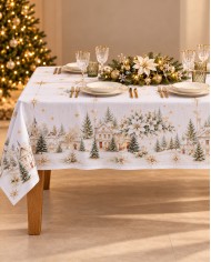 Tovaglia Natale 12 posti 100% cotone Vingi Tiffany Dis. 3