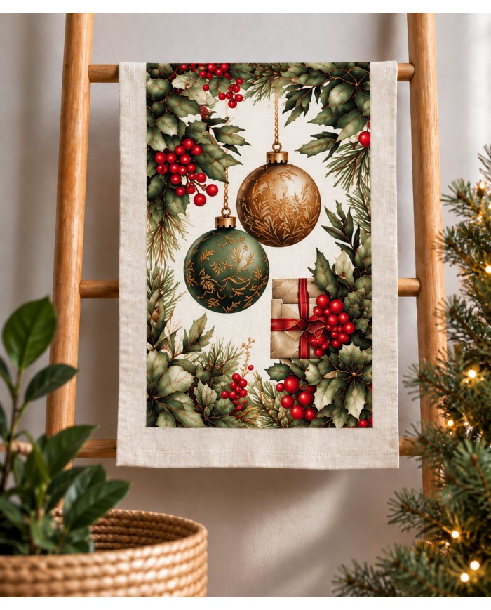 Set 6 strofinacci Natale 100% cotone Vingi Tiffany dis. 5