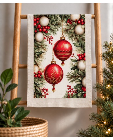 Set 6 strofinacci Natale 100% cotone Vingi Tiffany dis. 5