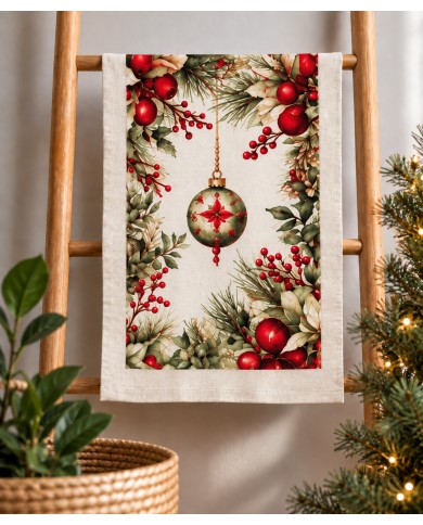 Set 6 strofinacci Natale 100% cotone Vingi Tiffany dis. 5