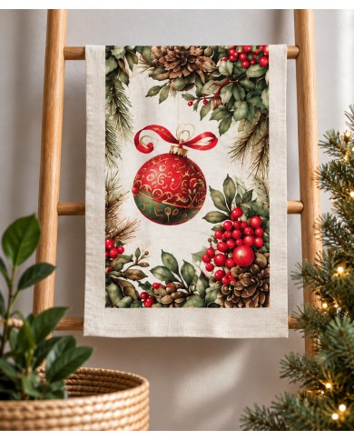 Set 6 strofinacci Natale 100% cotone Vingi Tiffany dis. 5