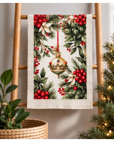 Set 6 strofinacci Natale 100% cotone Vingi Tiffany dis. 5
