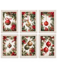 Set 6 strofinacci Natale 100% cotone Vingi Tiffany dis. 5