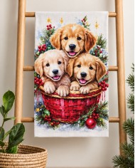 Set 6 strofinacci Natale 100% cotone Vingi Tiffany dis. 5