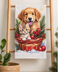 Set 6 strofinacci Natale 100% cotone Vingi Tiffany dis. 3