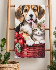 Set 6 strofinacci Natale 100% cotone Vingi Tiffany dis. 3
