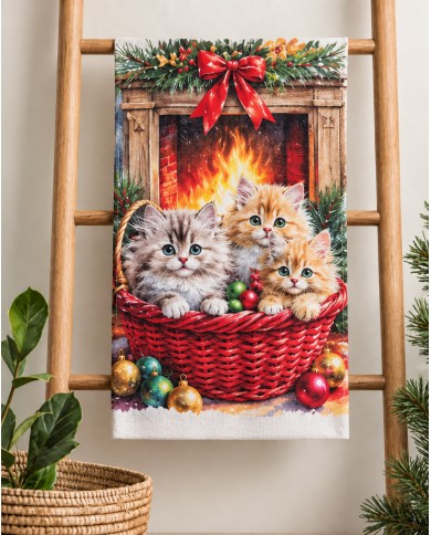 Set 6 strofinacci Natale 100% cotone Vingi Tiffany dis. 3