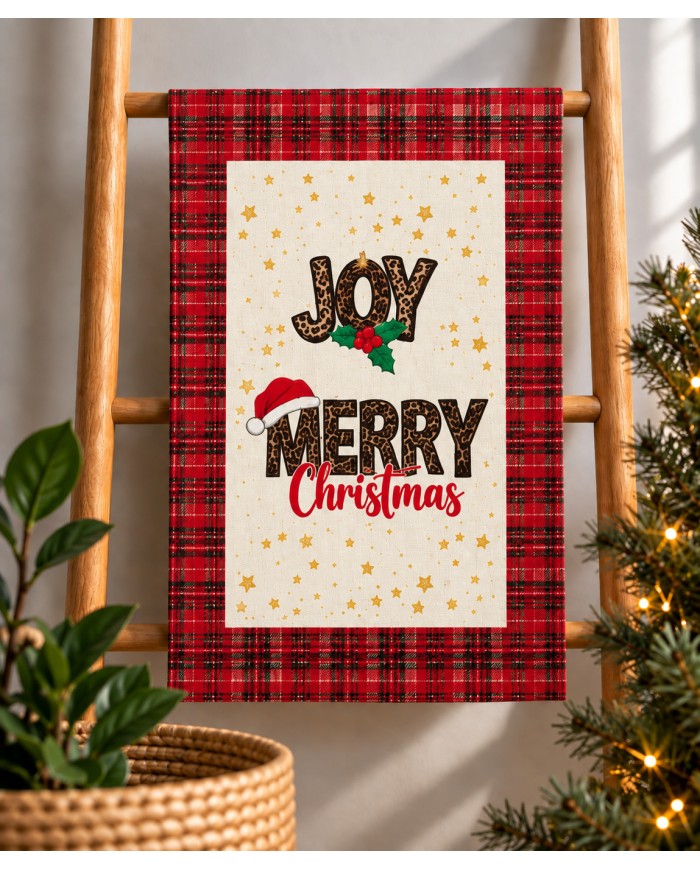 Set 6 strofinacci Natale 100% cotone Vingi Tiffany dis. 4