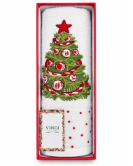 Set asciugamano viso + ospite Natale Nataly di Vingi Ricami