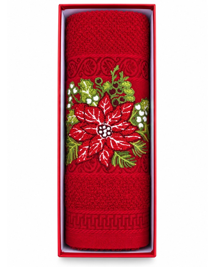 Set asciugamano viso + ospite Natale Aida di Vingi Ricami