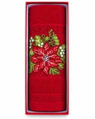 Set asciugamano viso + ospite Natale Aida di Vingi Ricami