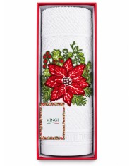 Set asciugamano viso + ospite Natale Aida di Vingi Ricami