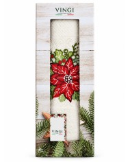 Set asciugamano viso + ospite Natale Aida di Vingi Ricami