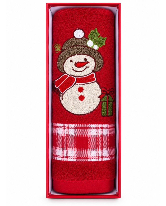 Set asciugamano viso + ospite Natale Snow di Vingi Ricami
