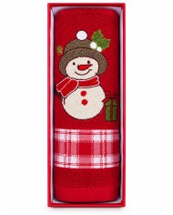 Set asciugamano viso + ospite Natale Snow di Vingi Ricami