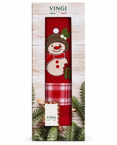 Set asciugamano viso + ospite Natale Snow di Vingi Ricami