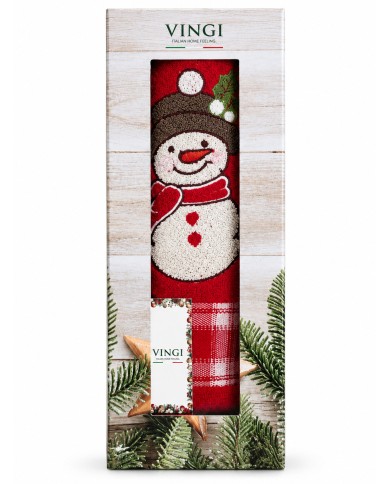 Set asciugamano viso + ospite Natale Snow di Vingi Ricami