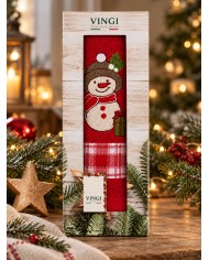 Set asciugamano viso + ospite Natale Snow di Vingi Ricami
