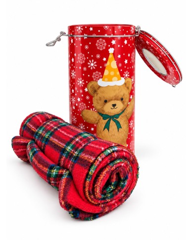 Plaid Natale in latta confezione regalo Teddy