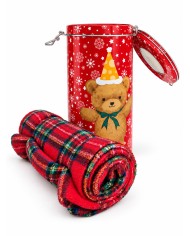 Plaid Natale in latta confezione regalo Snow