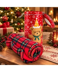 Plaid Natale in latta confezione regalo Teddy