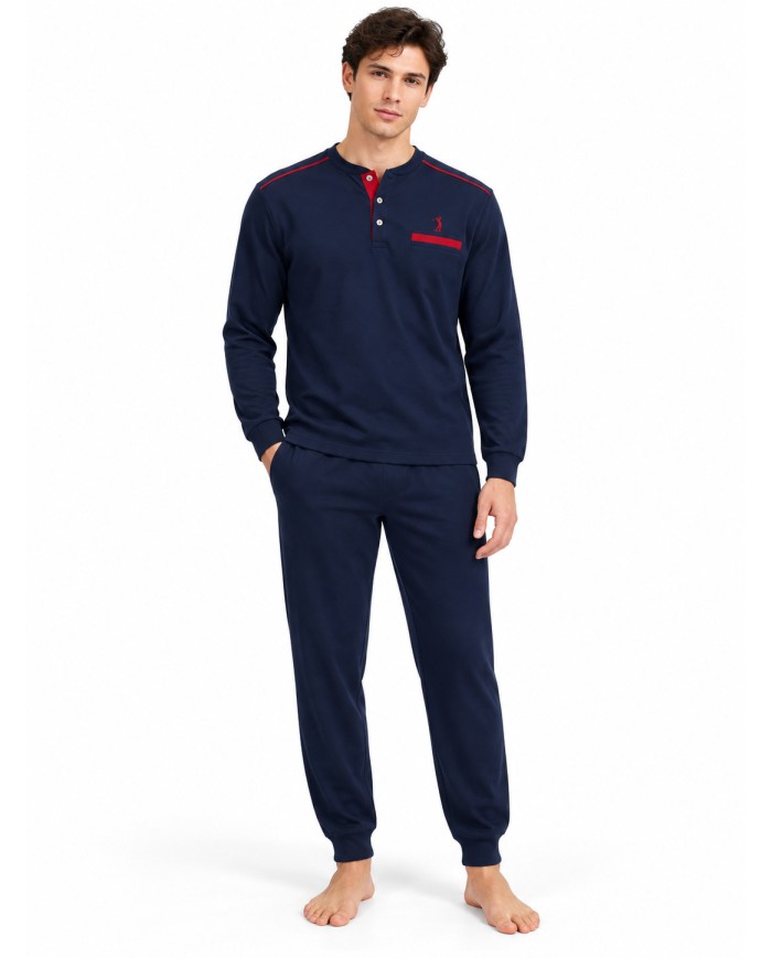 Pigiama uomo 100% caldo cotone Bip Bip 6777 - Made in Italy