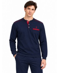 Pigiama uomo 100% caldo cotone Bip Bip 6777 - Made in Italy