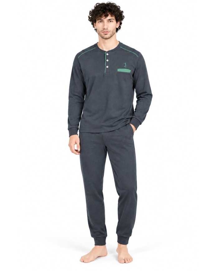 Pigiama uomo 100% caldo cotone Bip Bip 6777 - Made in Italy