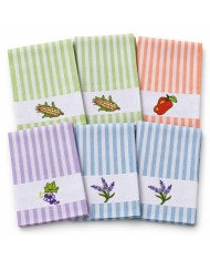 Set di 6 strofinacci da cucina 100% cotone Vingi Ricami art. Betty