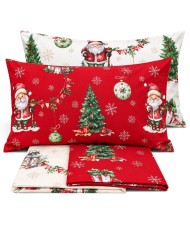Completo lenzuola matrimoniale 100% cotone Style - Natale - MADE IN ITALY