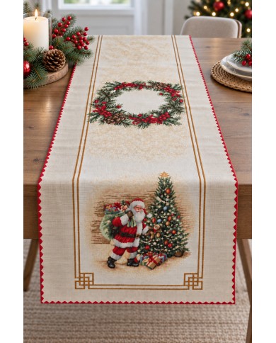 Runner in gobelin 45x140 Natale Vingi Ricami Gift