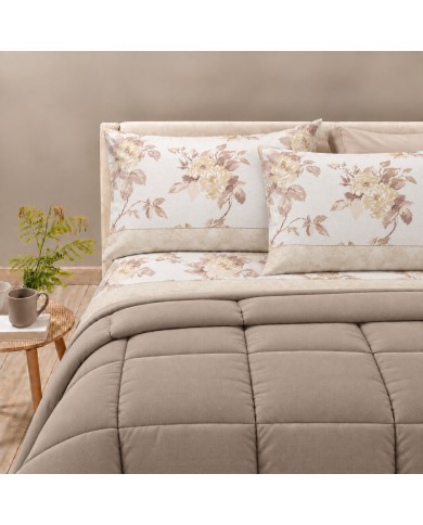 Completo lenzuola matrimoniale 100% cotone Armonia art. Roseto