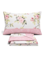 Completo lenzuola matrimoniale 100% cotone Armonia art. Roseto
