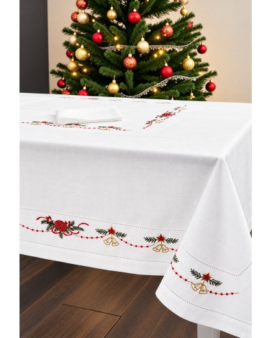 Servizio da tavola di Natale 12 posti ricamato art. 2005/1