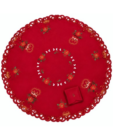 Tovaglia copritavola TONDA di Natale art. Santa Claus