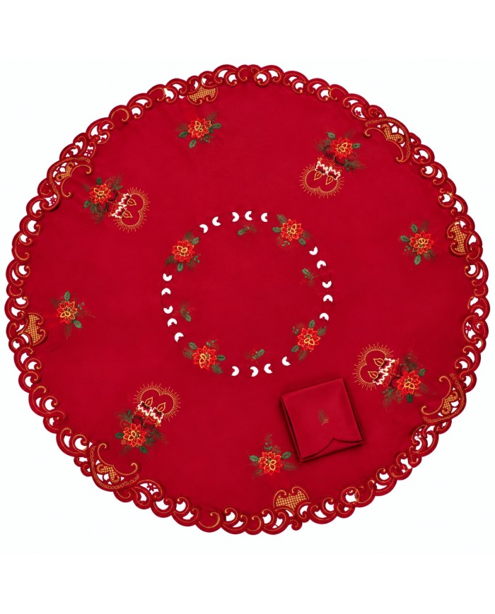 Tovaglia copritavola TONDA di Natale art. Santa Claus