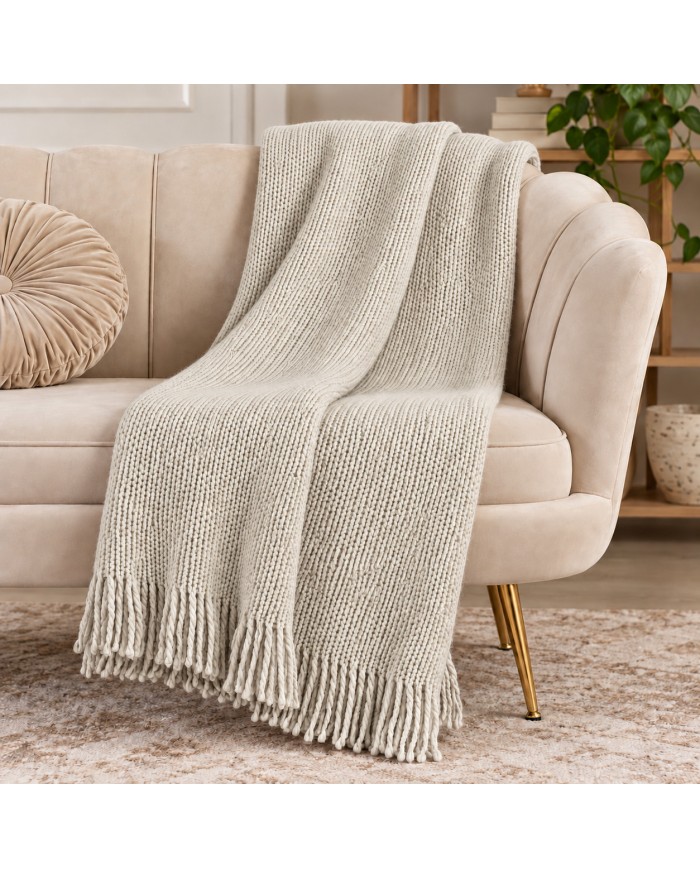 Luxury Plaid coperta con frange Inverness 150x210