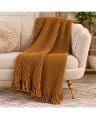 Luxury Plaid coperta con frange Inverness 150x210