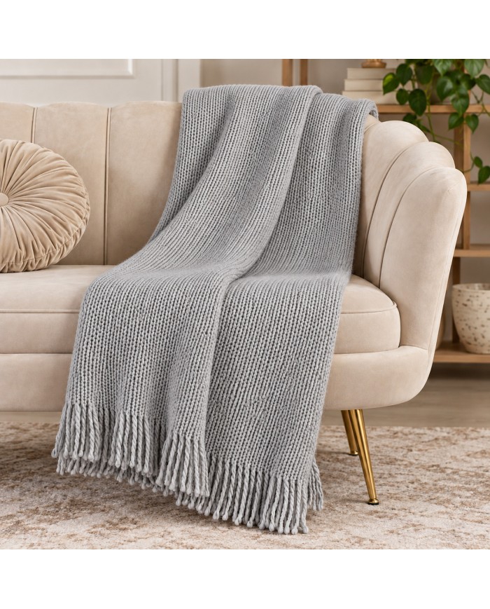 Luxury Plaid coperta con frange Inverness 150x210