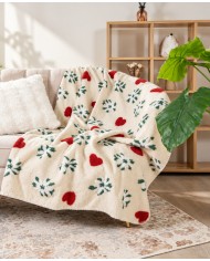 Plaid con ricamo 3D effetto lana cotta Alpine dis. 8
