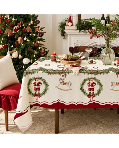 Tovaglia 12 posti 100% cotone Natale Maestri Cotonieri Carillon