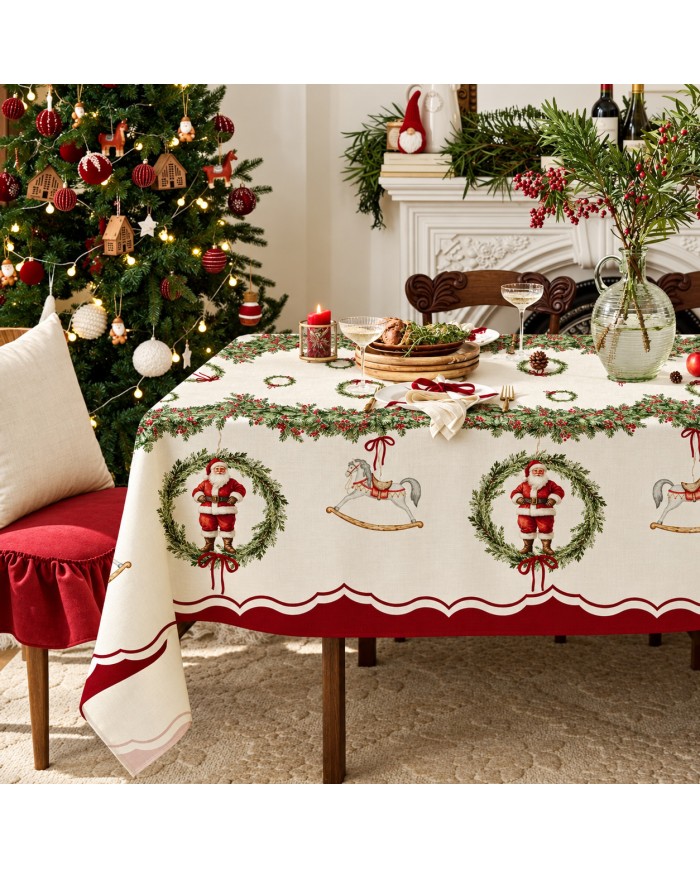 Tovaglia 12 posti 100% cotone Natale Maestri Cotonieri Carillon