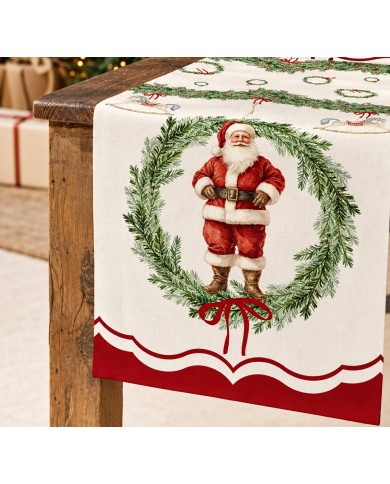 Runner Natale 100% cotone Maestri Cotonieri Carillon