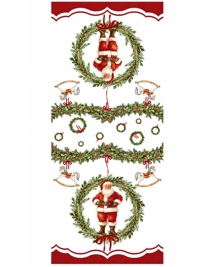 Runner Natale 100% cotone Maestri Cotonieri Carillon