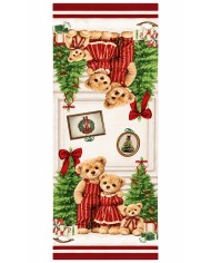 Runner Natale 100% cotone Maestri Cotonieri Famiglia Teddy