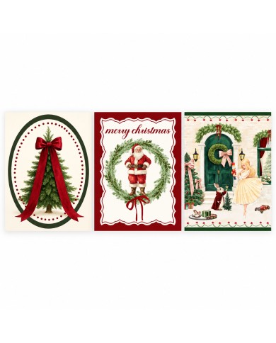 Set 3 strofinacci Natale 100% cotone Maestri Cotonieri Santa