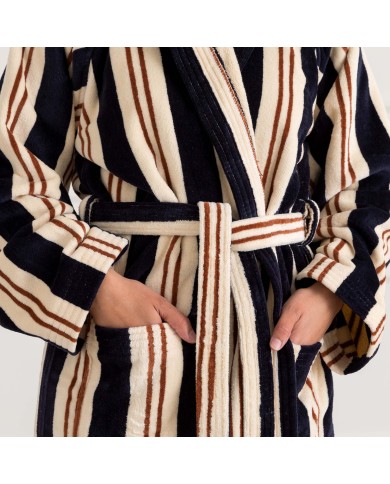 Accappatoio unisex in spugna e ciniglia 100% cotone Stripe